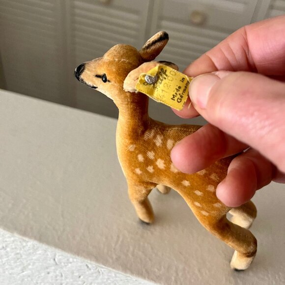 Vintage Steiff Mohair Fawn. For Sale at Ruby Lane Steiff Fawn with button  1949-1964